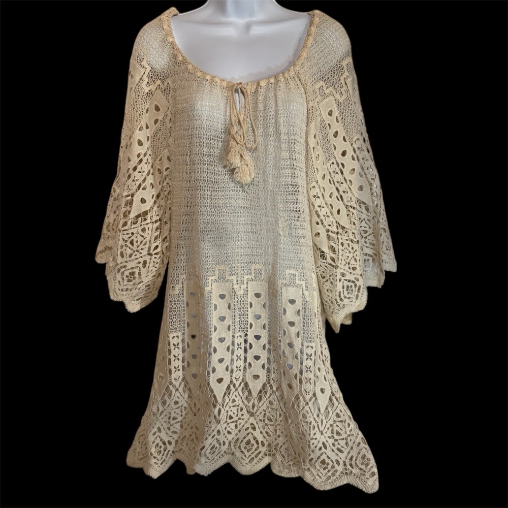 EBERJEY FOR ANTHROPOLOGIE CROCHET DRESS S/M